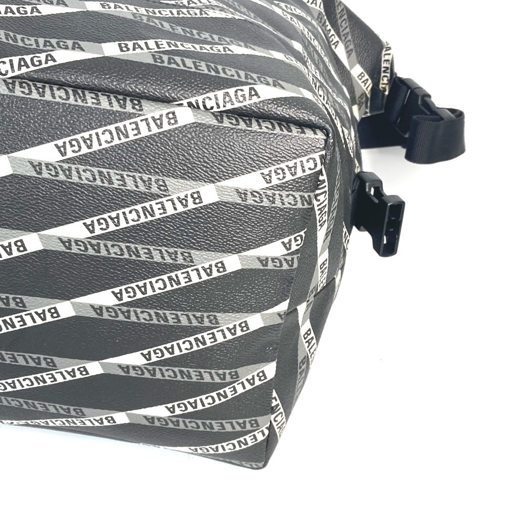 BALENCIAGA Logo Shoulder Bag Travel Boston Leather Gray - Picture 6 of 15
